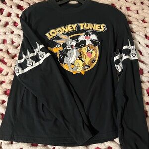 Black Looney Tunes long sleeve graphic shirt